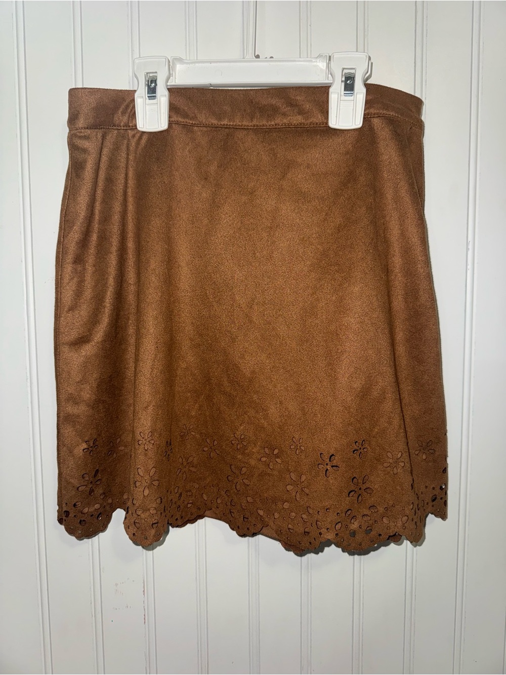 Suede mini skirt